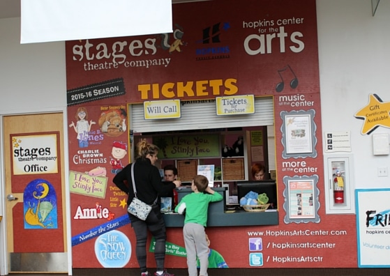 Ticket booth at Stages Theatre Company in Hopkins, MN