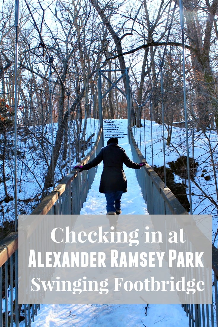 Checking in at Alexander Ramsey Park Swing Bridge with #CheckpointMN.