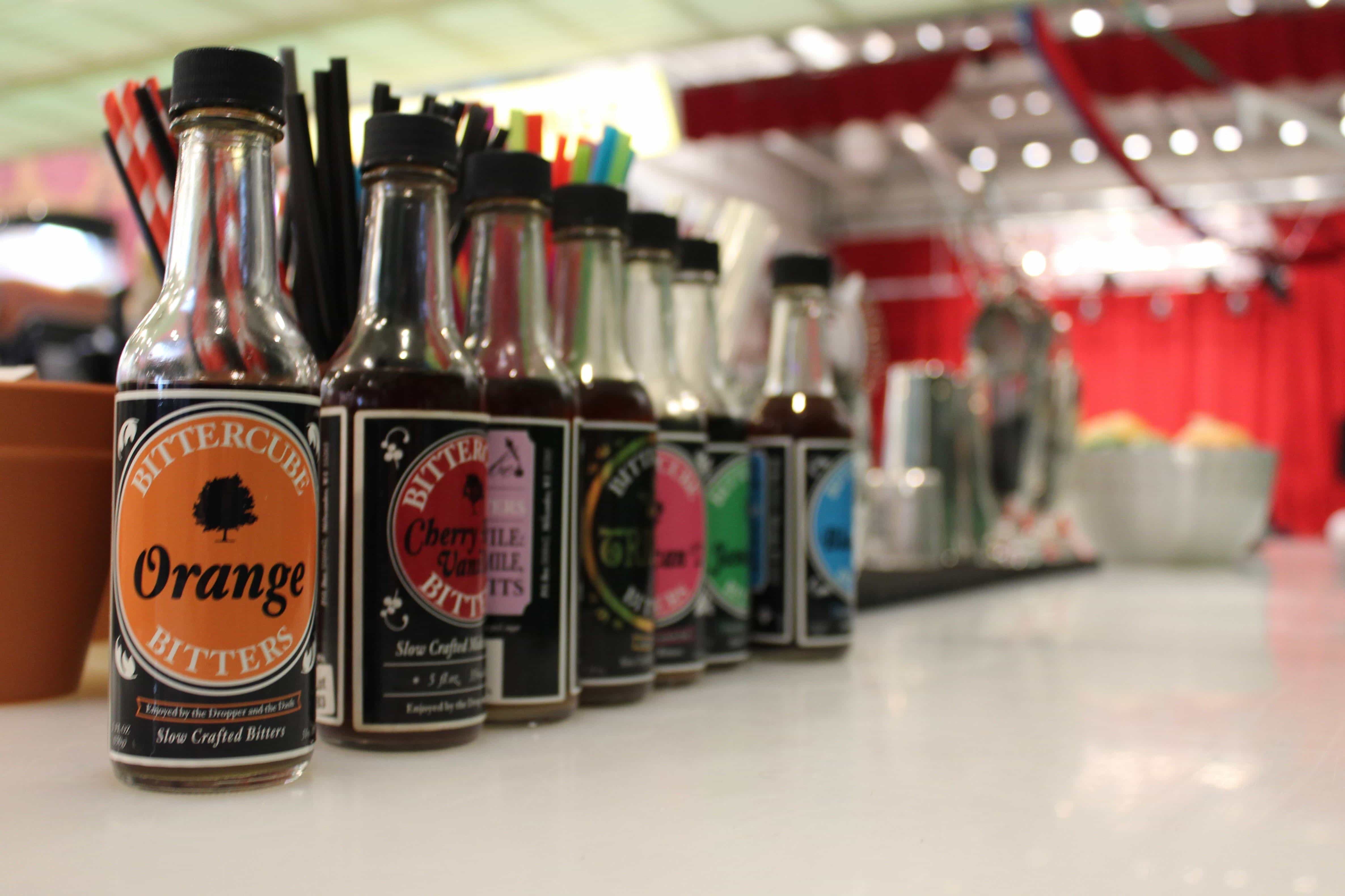 Soda's lining the bar at Can Can Wonderland