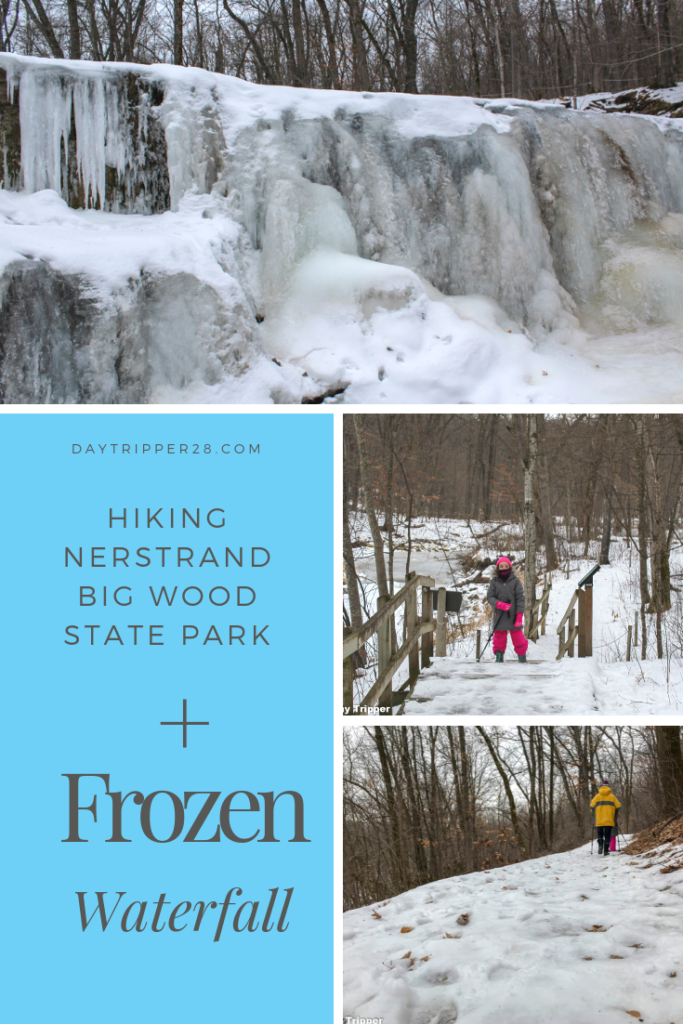 Winter Hiking at Nerstrand Big Woods State Park, Minnesota Hiking #Winter #FrozenFalls #Waterfall