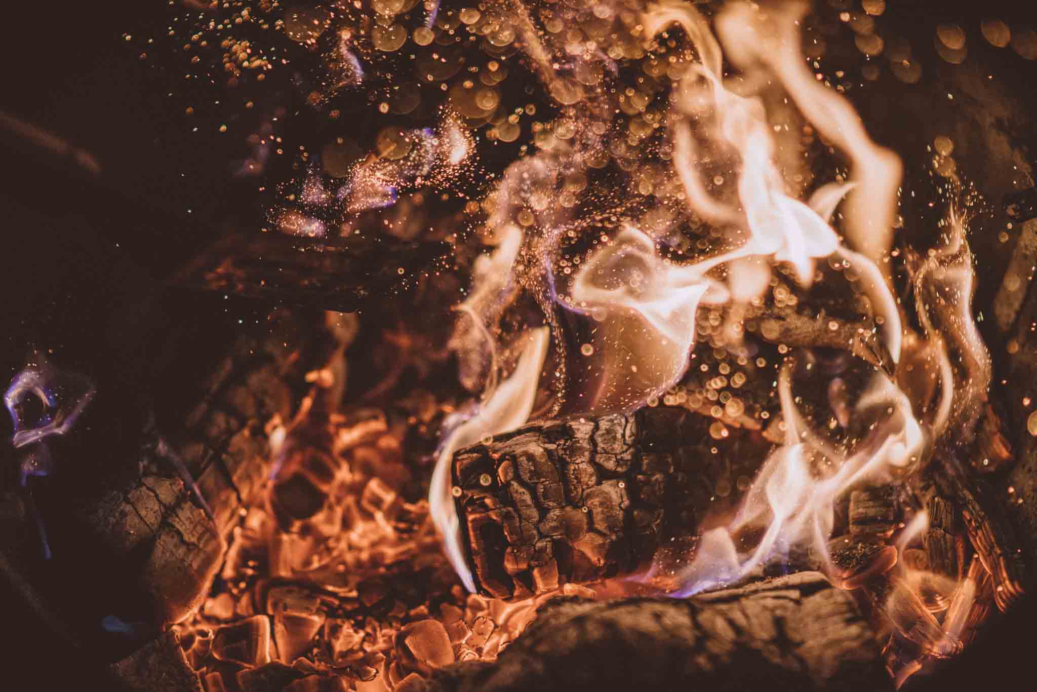 Coals perfect for the ultimate campfire smore.