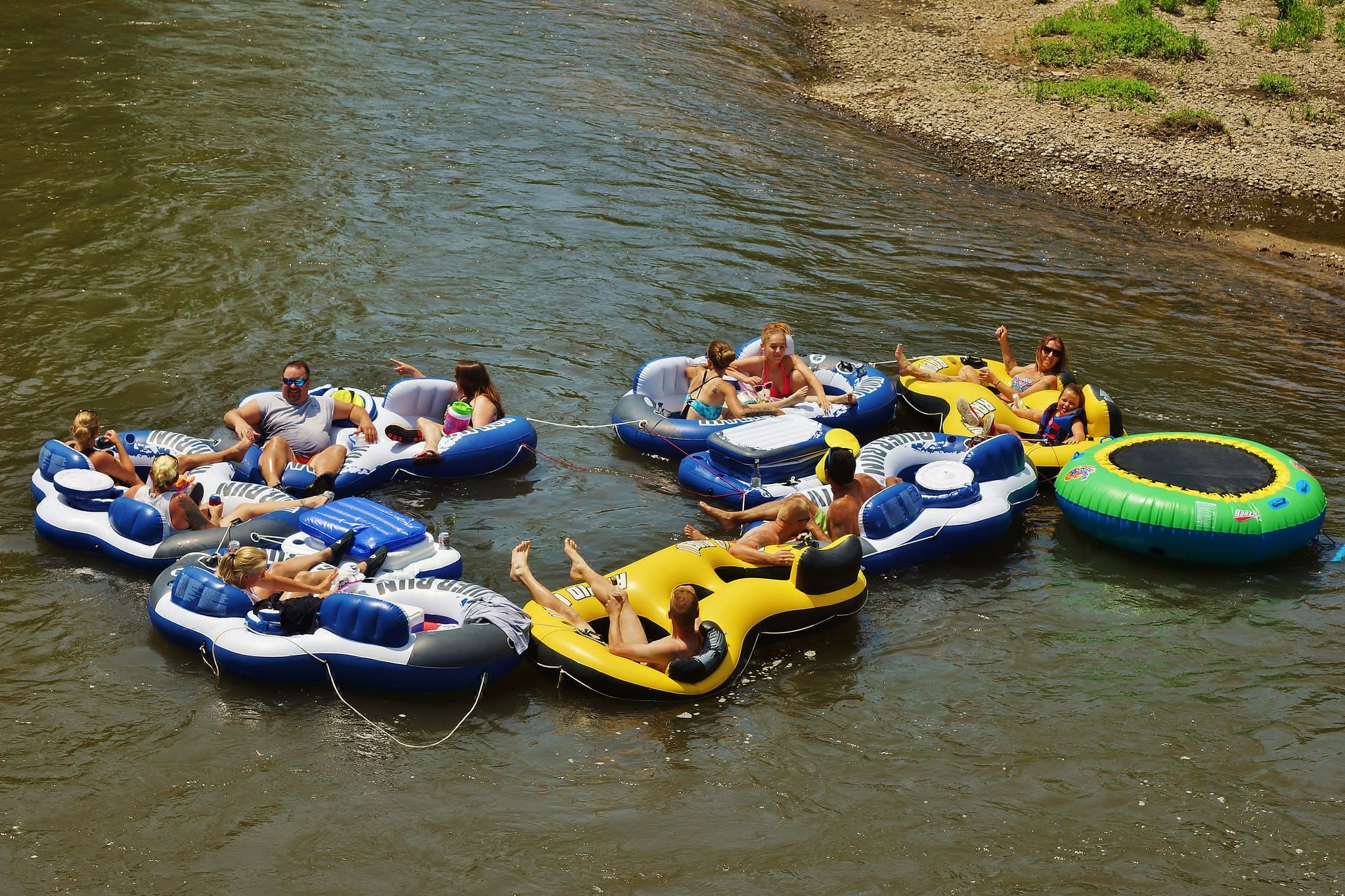 Group Floating down the river