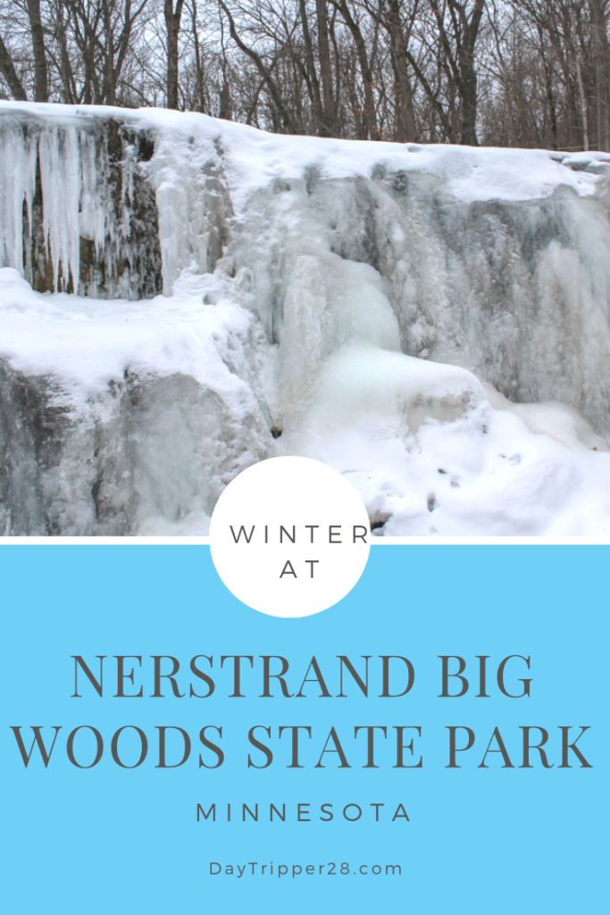 Winter Hiking at Nerstrand Big Woods State Park, Minnesota Hiking #Winter #FrozenFalls #Waterfall