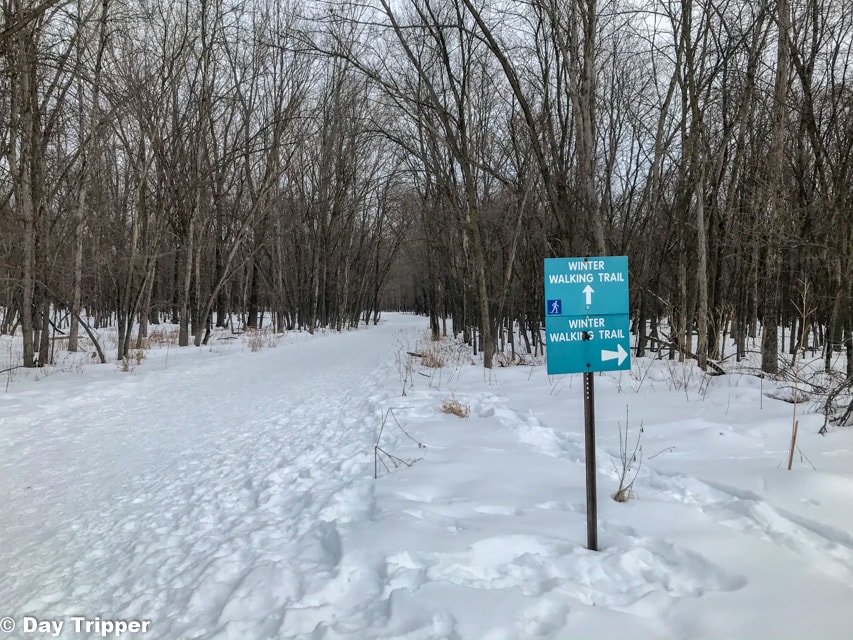 Winter Walking Trail Signs at Fort Snelling