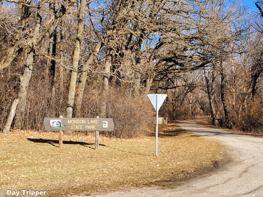 Monson Lake State park Welcome sign