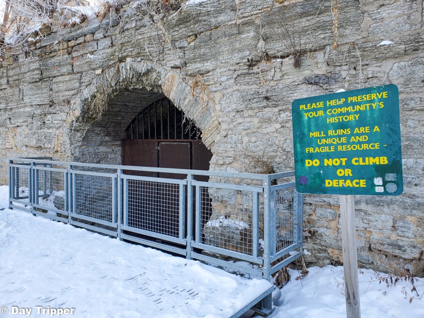 Chute's Cave and the Pillsbury Tunnel Entrance at Mill Ruins Park
