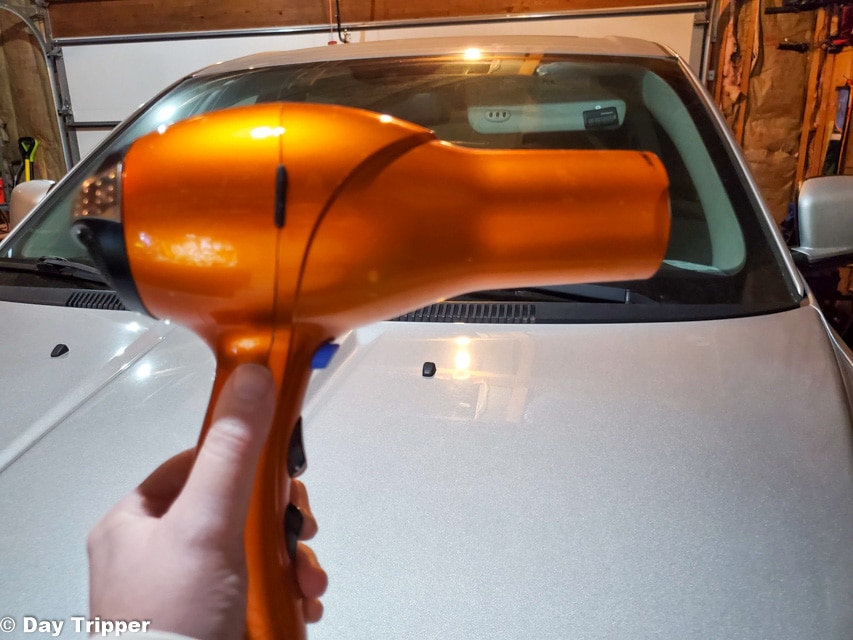 Use a hair dryer to remove a state park pass