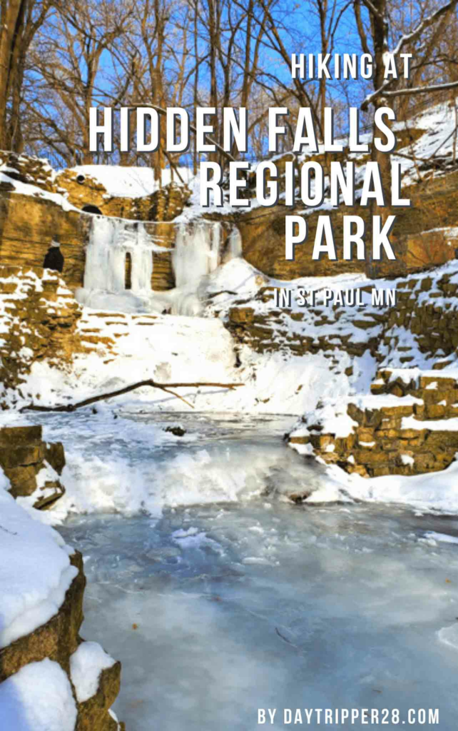 Hiking at Hidden Falls Regional Park in Winter