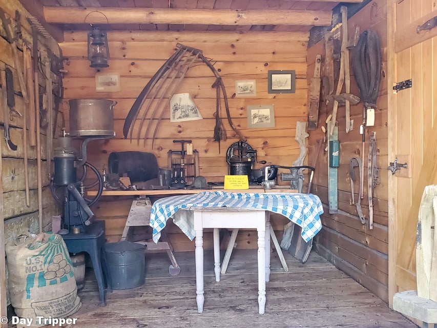 Inside early settlers cabin