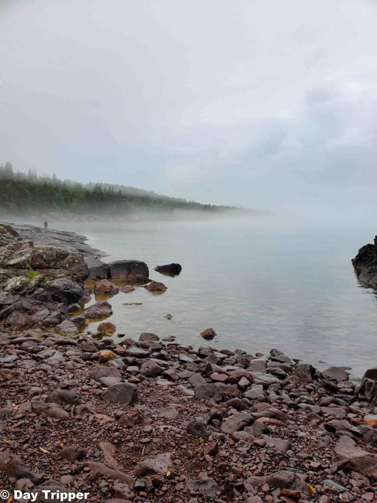 Fog rolling in off Lake Superior at Temperance River State park