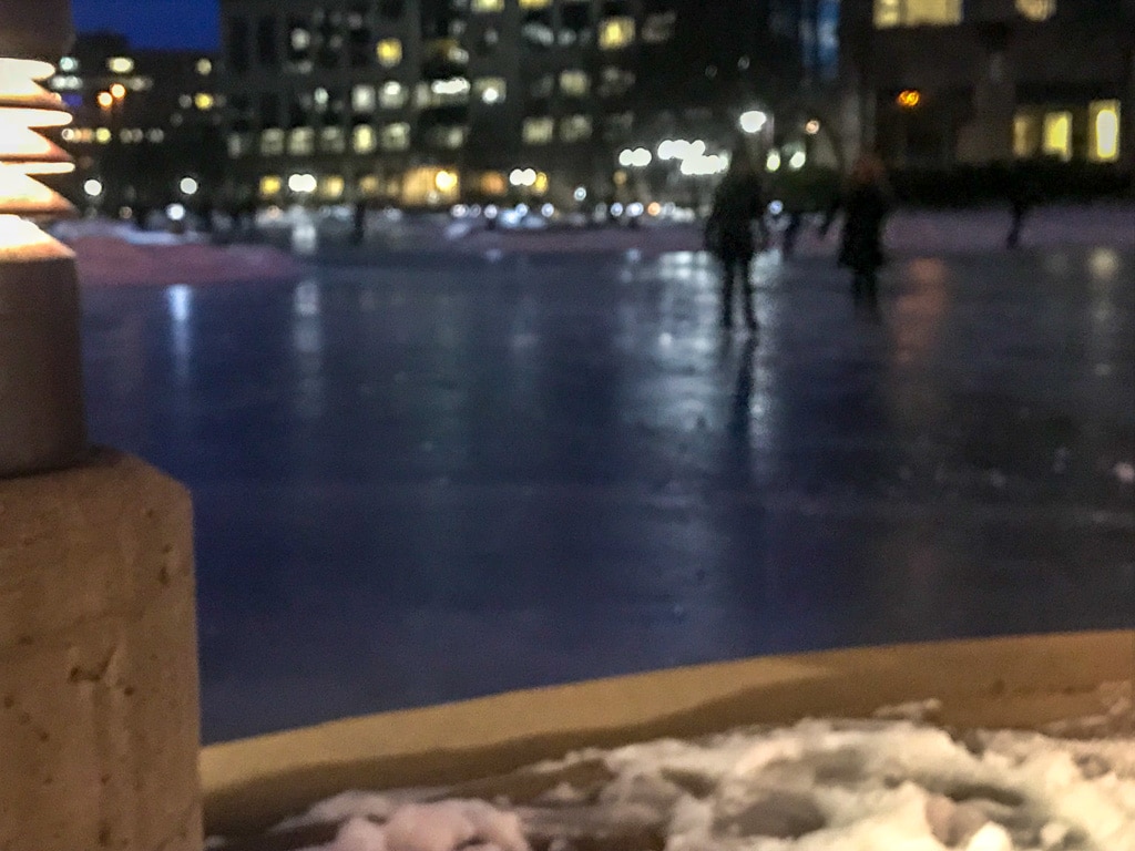Skating at Centennial Lakes in Edina