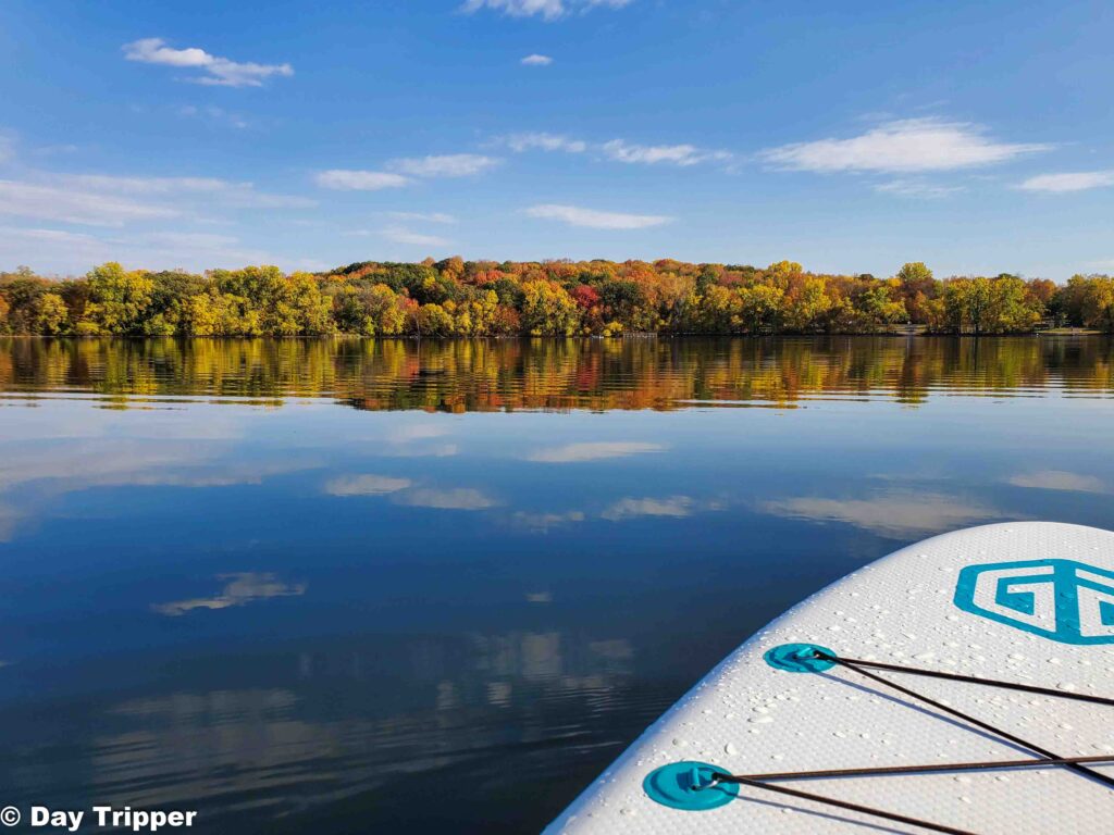 Paddleboarding on a Fall Day