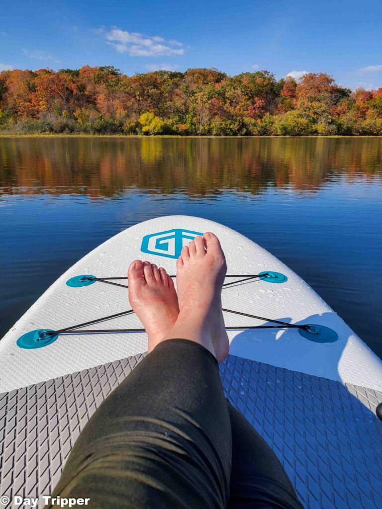 Relaxing on a paddle board