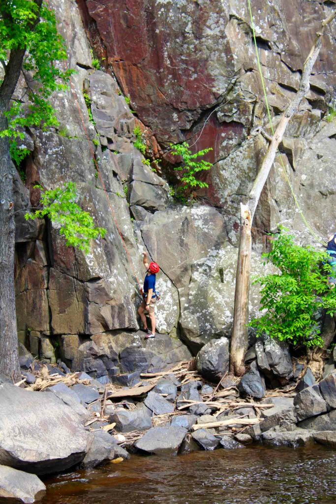Rockclimbers on the St Croix River