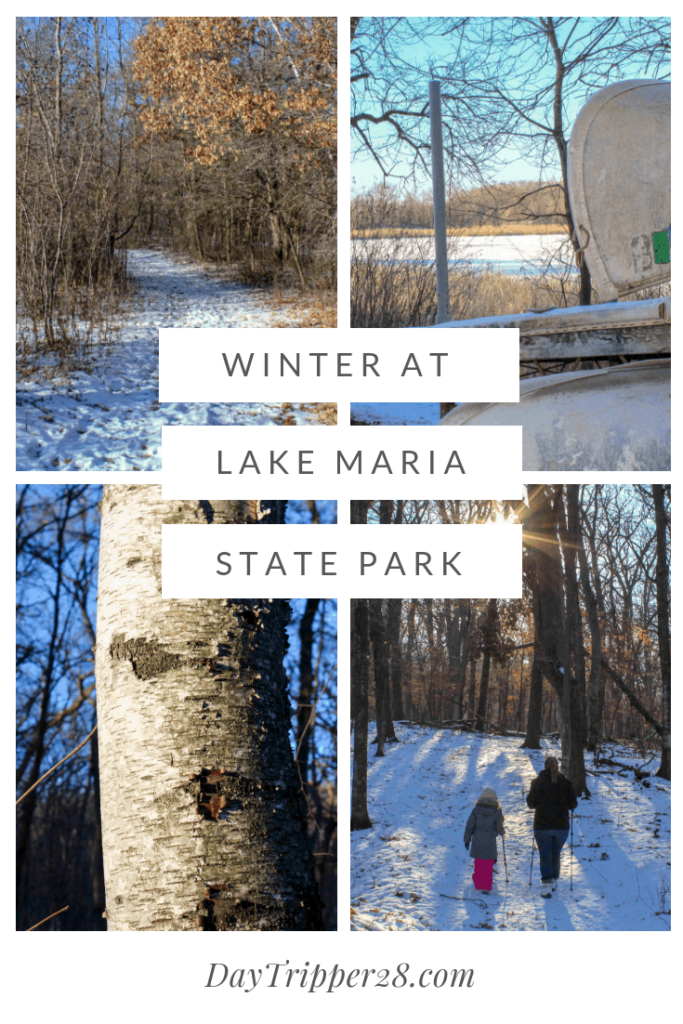 hiking at lake maria state park in winter