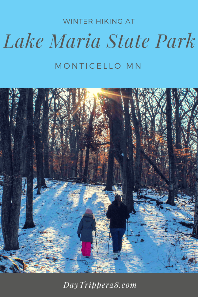 Winter Hiking at Lake Maria State Park in Montecello MN. The perfect winter hiking trail.